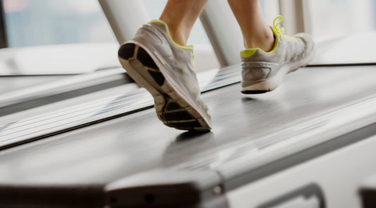 person walking on a treadmill 