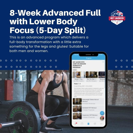 8-Week Advanced Full with Lower Body Focus (5-Day Split)