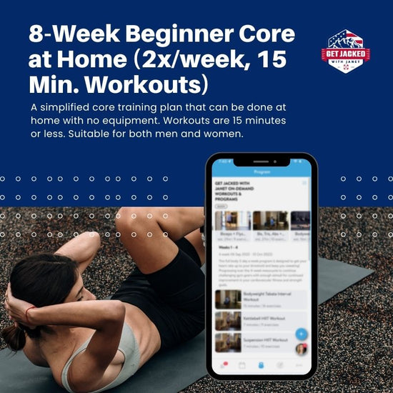 8-Week Beginner Core at Home (2x/week, 15 Min. Workouts)