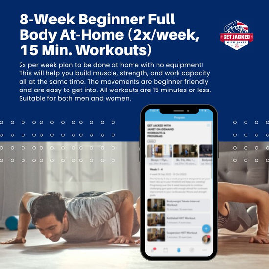 8-Week Beginner Full Body At-Home (2x/week, 15 Min. Workouts)