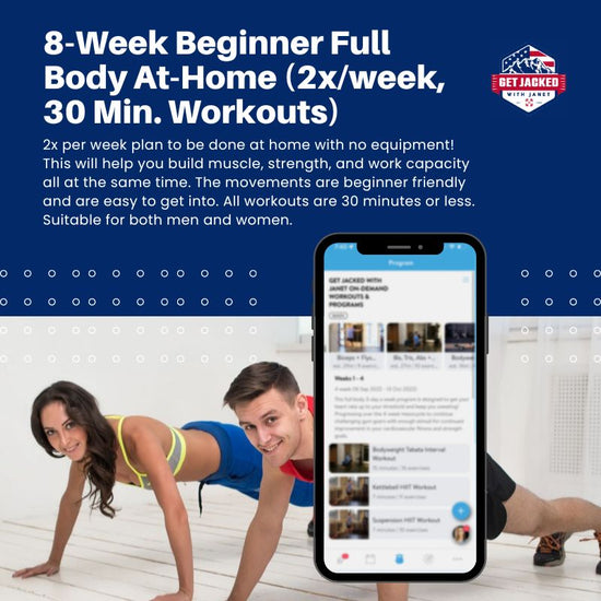8-Week Beginner Full Body At-Home (2x/week, 30 Min. Workouts)