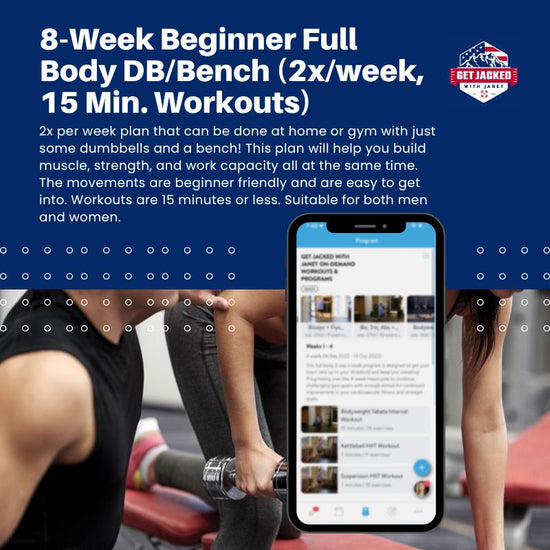 8-Week Beginner Full Body DB/Bench (2x/week, 15 Min. Workouts)