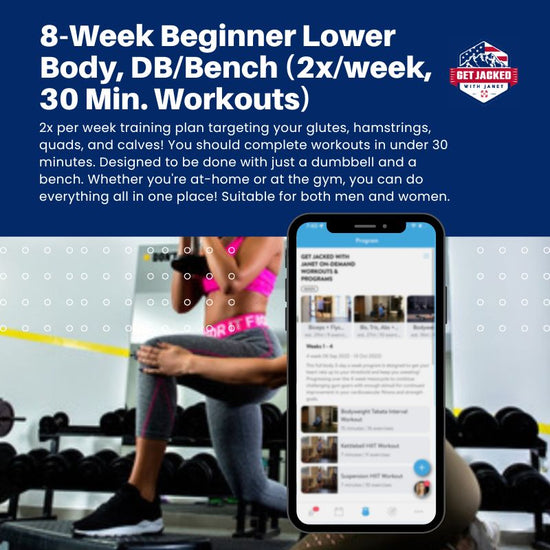 8-Week Beginner Lower Body, DB/Bench (2x/week, 30 Min. Workouts)