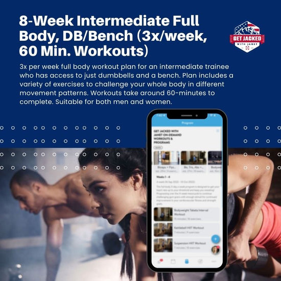 8-Week Intermediate Full Body, DB/Bench (3x/week, 60 Min. Workouts)