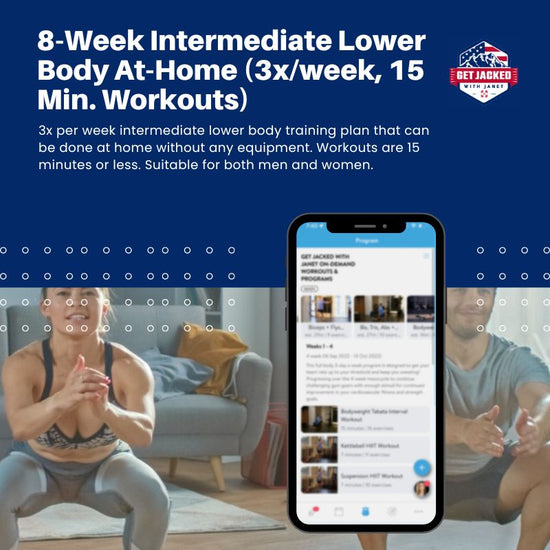 8-Week Intermediate Lower Body At-Home (3x/week, 15 Min. Workouts)