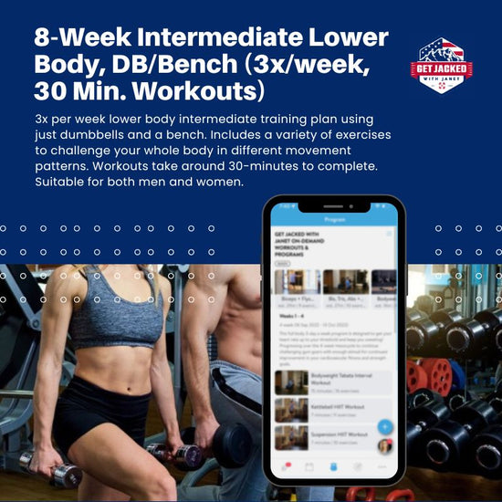 8-Week Intermediate Lower Body, DB/Bench (3x/week, 30 Min. Workouts)