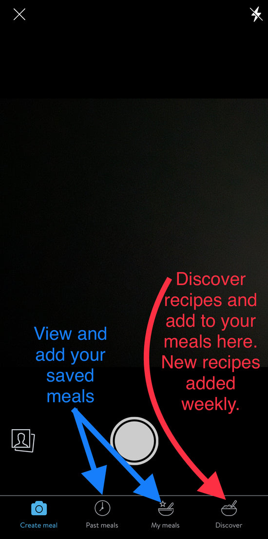 Logging meals in the mobile app