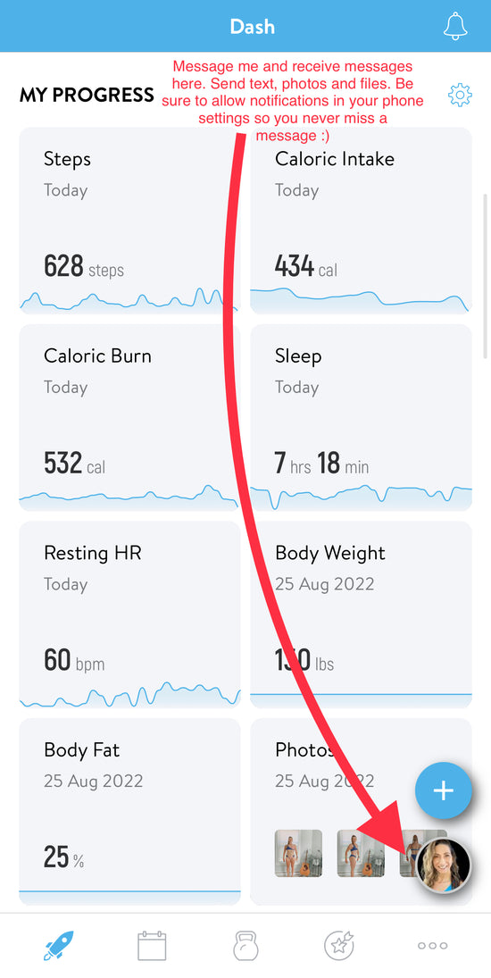 a screenshot showing the app dashboard and how to send and receive a message in the app