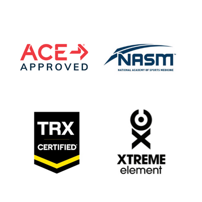 ACE Certified, NASM Certified, TRC Certified, Xtreme Element Ambassador 